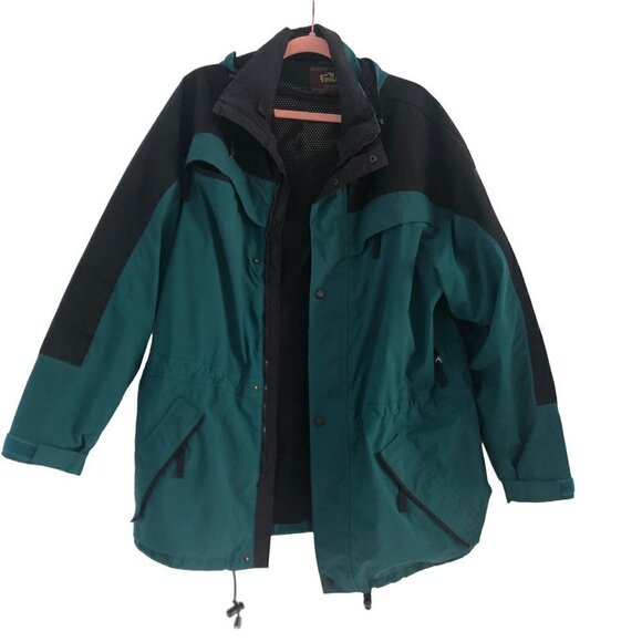 Vtg Far West Gor-tex Hooded Jacket Coat Windbreaker Unisex Teal Black Medium M - Picture 3 of 15